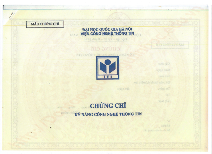 Thi chứng chỉ tin học chuẩn kỹ năng CNTT của Đại Học Quốc Gia